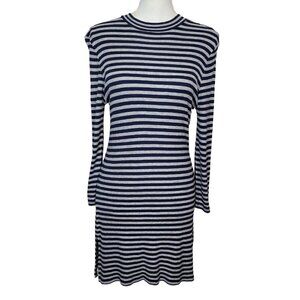 Chico's Zenergy Amber Striped Tunic Dress Gray Navy Active Wear 0 (US Small/4)